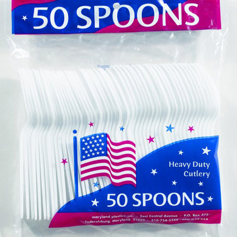 KINGSMEN - Medium Duty Plastic Spoons White
