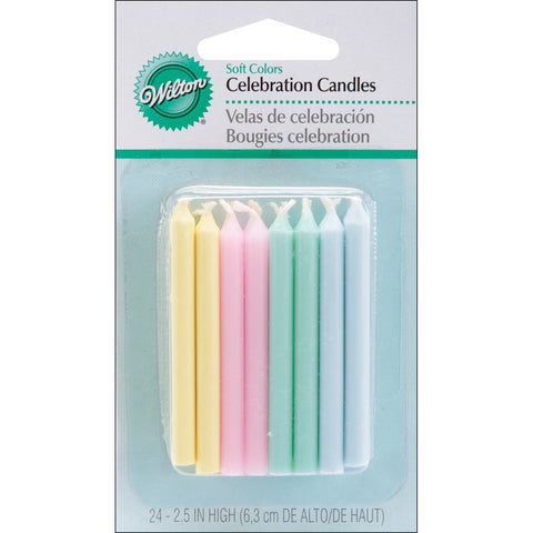 WILTON - Soft Colors Celebration Candles 2.5-Inch
