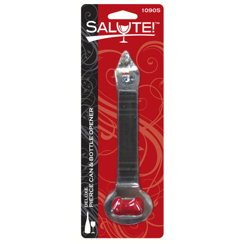 SALUTE! - Deluxe Pierce Can & Bottle Opener, Black