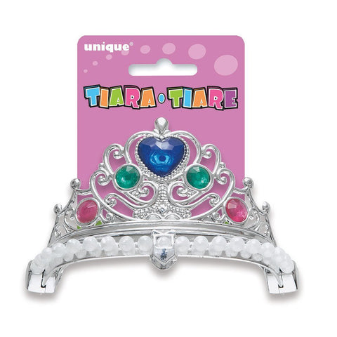 UNIQUE - Plastic Gold or Silver Jeweled Princess Tiara