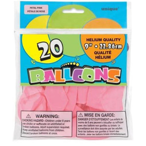 UNIQUE - 9" Latex Petal Pink Balloons