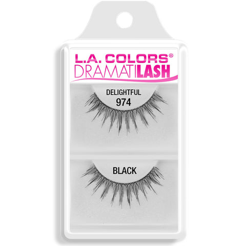 L.A. COLORS - Dramatilash Dainty False Eyelashes Black, Delightful 974