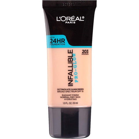 L'OREAL - Infallible Pro-Glow Foundation, Nude Beige