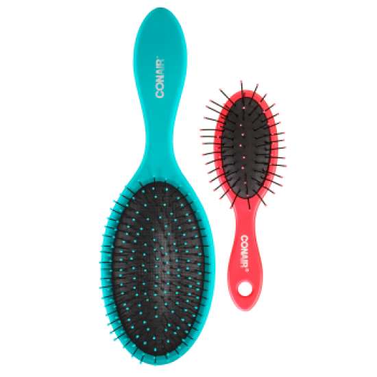 CONAIR - Detangling Cushion Brush and Mini Cushion Brush Value Pack