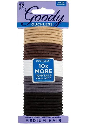 GOODY - Ouchless Women's Braided Elastics for Medium Hair 4 mm Java Bean Neutral