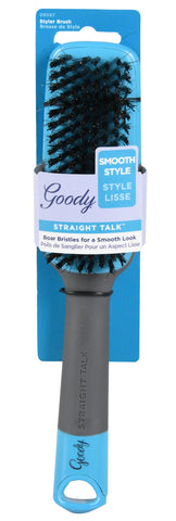 GOODY - Straight Talk Boar Bristle Styler Hair Brush Gray and Blue