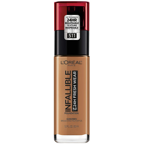 L'OREAL - Infallible 24 Hour Fresh Wear Foundation Lightweight Maple 511
