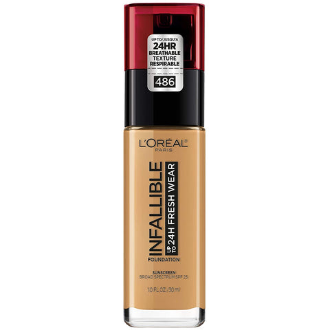 L'OREAL - Infallible 24 Hour Fresh Wear Foundation Lightweight Toasted Almond 486