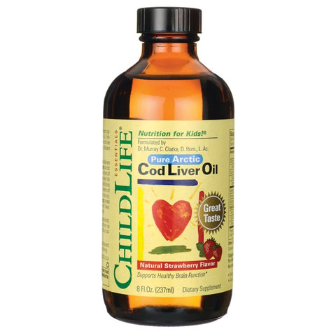 CHILD LIFE ESSENTIALS - Cod Liver Oil Strawberry Flavor - 8 fl. oz. (237 ml)