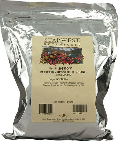 Starwest Botanicals Organic Pepper Black Grd 32 Mesh