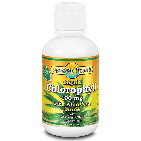 DYNAMIC HEALTH - Chlorophyll 100 mg with Aloe Vera Juice Spearmint
