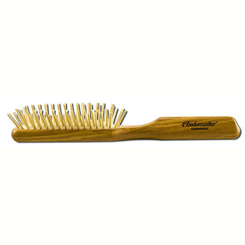 Fuchs Brushes Hairbrush Olivewood Rectangle Wood Pins 5118