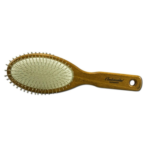 Fuchs Brushes Hairbrush Wood Lg Oval wSteel Pins 5114