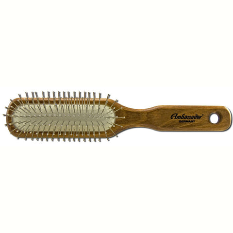 Fuchs Brushes Hairbrush Wood Rectangle wSteel Pins 5115