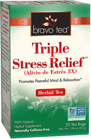 BRAVO TEAS - Triple Stress Relief Herbal Tea - 20 Tea Bags