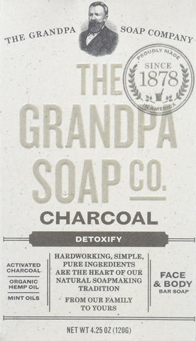 THE GRANDPA SOAP - Face & Body Bar Soap Detoxify Charcoal - 4.25 oz. (120 g)