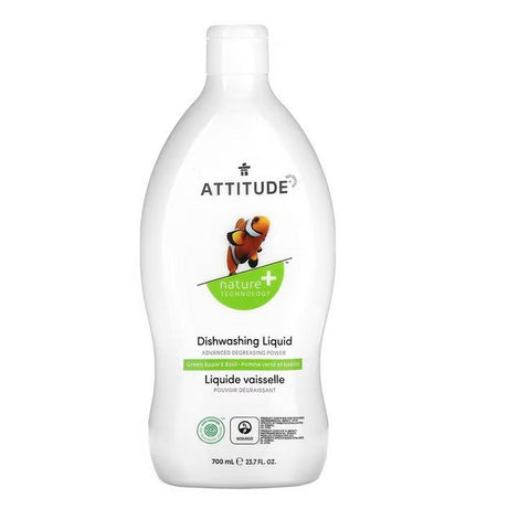 ATTITUDE - Dishwashing Liquid Green Apple & Basil - 23.7 fl. oz. (700 ml)