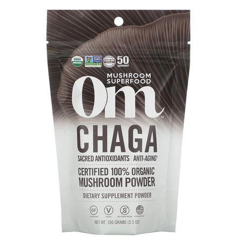 OM - Chaga Certified 100% Organic Mushroom Powder- 3.5 oz. (100 g)