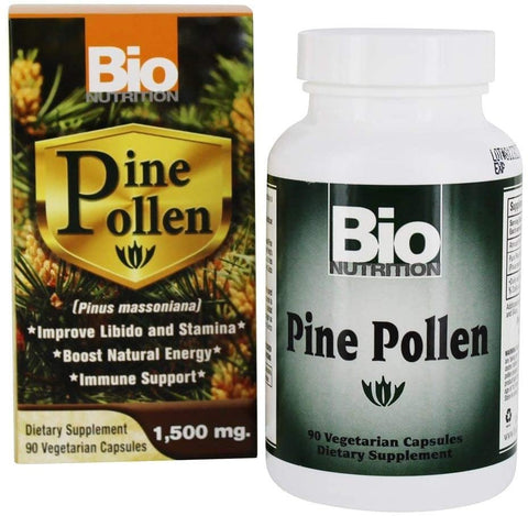 BIO NUTRITION - Pine Pollen Immune Support 1500mg - 90 Vegetarian Capsules