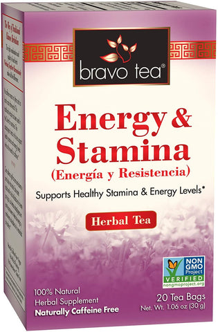 BRAVO TEAS - Energy & Stamina Herbal Tea - 20 Tea Bags