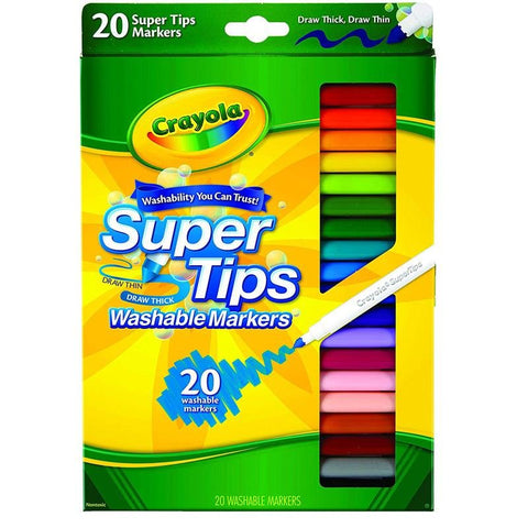 CRAYOLA - Super Tips Washable Markers - 20 Markers
